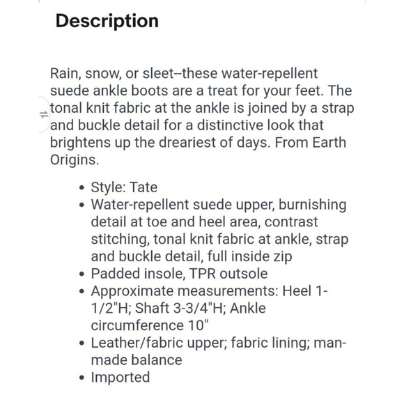 Earth Origins Tate Suede Boots Size 8 - Picture 8 of 8